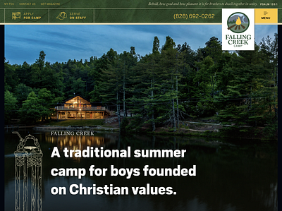 New Website for Falling Creek Camp design illustration sketchapp summer camp texture ux web design