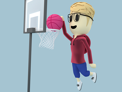 I'm a Player Now 3d blender cartoon dribbble new player render simple