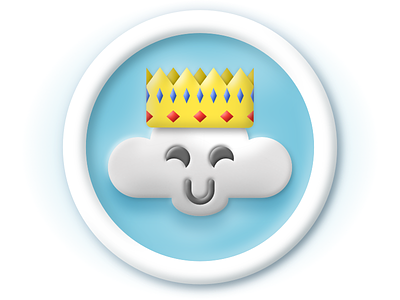 King of the Clouds 2d 3d adorable affinity badge button cloud crown cute illustration illustrator vector