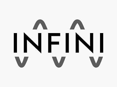 "Infini" Variation #2 2d black and white flat design logo simple typography ui vector
