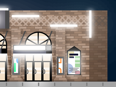 Part 2 of 2: New World Stages affinity bright building dark background design flat illustrator night vector