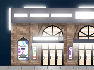 Part 1 of 2: New World Stages affinity bright building dark background design flat illustrator night vector