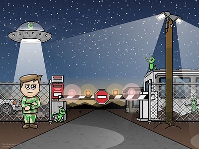 Area 51 Event affinity alien aliens area 51 army clean cute desert illustration nevada night scene vector