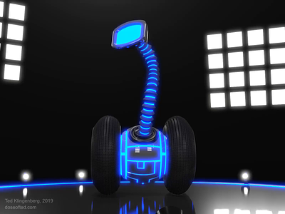S3E3: Flashlight with Wheels 3d 3d modeling animation blender car character character animation cute dark eevee glow light neon robot
