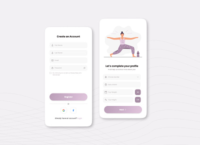 Register Page adobe xd ads app app design app ui application application design design figma fitness fitness app ui ux xd