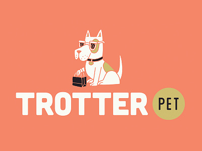 Trotter Pet Dribbble boutique branding cool dog illustrator pet puppy shopping sunglasses