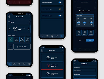 Alarm System Application alarm app design date day design figma mobile select day ui ux