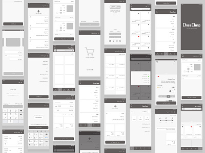 Wireframe System android app android app design balck clean ecommerce figma graphic ui uidesign ux wireframe