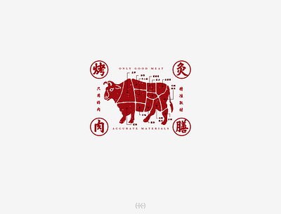 Moxibustion meat meat branding design illustration logo