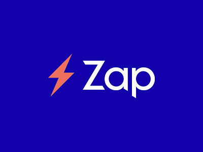 Zap Logo Design flat illustrator logo typography