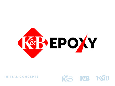 K&B Epoxy Logo Design adobe illustrator bold logo brush stroke classic font classic logo concepts dribbble epoxy flooring initial logo initials logo design logo mark logodesign logos logotype polygonal red logo simple design simple logo