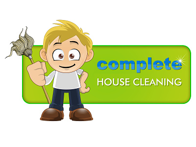 Complete House Cleaning Logo Made By Designrar - Cartoon
