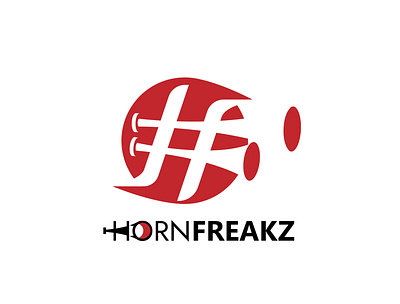 Hornfreakz Logo Design By Designrar: Minimalist, HF Initials flat logo freaks graphic design logo graphic designer hf logo horn hornfreaakz logo logo a day logo designer logo mark logodesign logotype minimalist minimalist design minimalist logo minimalist logo design minimalistic red and black red and white