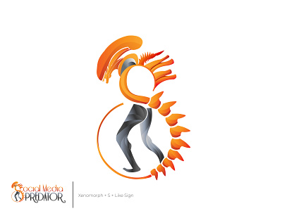 Social Media Predator Logo Initial Concept By Designrar abstract alien brand design branding concept concepts gradient gradient color gradient design gradient icon gradients initial logo logo logo design logodesign logos logotype orange logo premium xenomorph