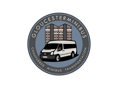 Gloucester Minibus Logo Design - Initial Concept badge badge design badge logo badgedesign badges glow logo logo design logodesign logos logotype retro retro badge retro design round logo united kingdom vintage vintage badge vintage badges vintage logo