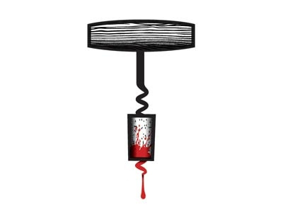 A Nightmare on Vine Street blood horror icon logo vector wine