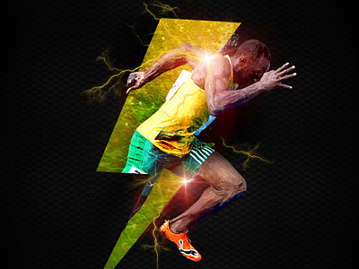 Usainbolt branding design illustration logo typography vector