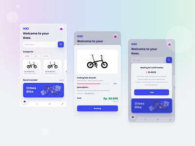 Explorations - Order a bike app bike biker design ui ui design uiux userexperience userinterface ux