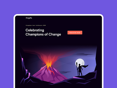 Chargebee User Conference - Web design II change fire graphic design illustration illustrator night visual design volcano web design