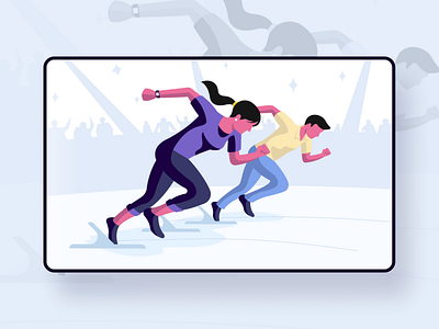 Launch - illustration adobe illustrator beginning boy character design girl graphic design illustration illustrator launch race running sprinter start startup