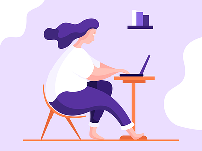 Chilling at Work adobe illustrator chair character character illustration design digital art graphic design illustration illustrator laptop sitting table vector visual design working working progress working space