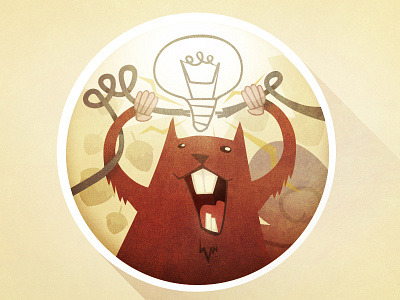 Fire up your Ideas! animal creativity forest hazelnuts icon ideas lamp light mind squirrel torch undergrowth