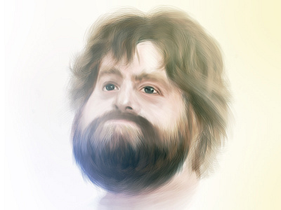 Zach Galifianakis actor beard digital galifianakis hangover movie painting portrait