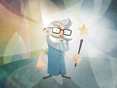 Wizard geek geek glasses illustrator light magic nerd wand wizard