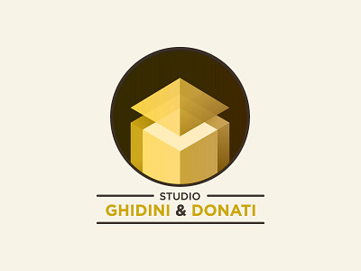 Studio Ghidini & Donati agency circular estate agency gold ipercube logotype pyramid studio
