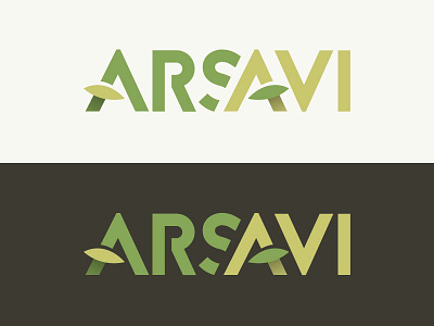 Arsavi Logotype artigianal gold green italy leaf logotype oil olive sun