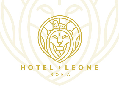Hotel Leone Brand brand colosseum gold lines lion logo logotype rome