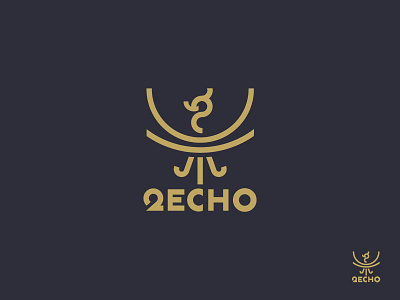 2ECHO dubai echo fire gold line logo logotype luxury mark phoenix wave