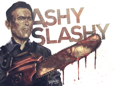 Ashy Slashy - Fanart blood chainsaw digitalpaint evildead fanart horror illustration tvseries