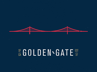 Golden Gate Bridge, San Francisco, CA, Est. 1937 branding california design illustration line logo minimal retro type typography vector vintage