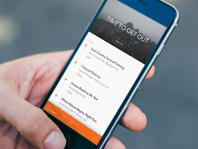 Explore More Orange Ui app color design explore interface ios iphone mobile mockup monotone ui ux