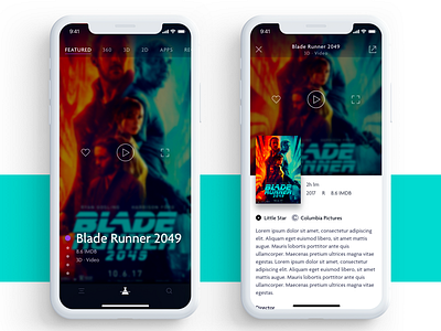 Media App Concept design film ios ios 11 iphone iphone x mobile movie poster ui ux