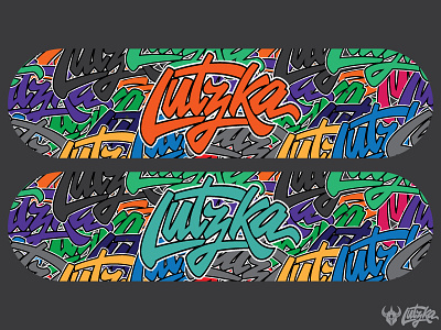 Lutzka Board Design design graffit lettering logo skate skateboard tag type typeset