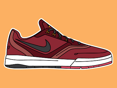 Nike P Rod branding decal design flat icon logo nike shoes skateboarding sticker