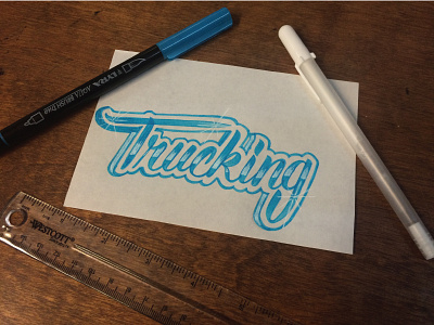 Trucking design illustration lettering logo type typography vector