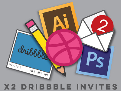 Dribbble Invites branding dribbble icon illustration invites logo tag