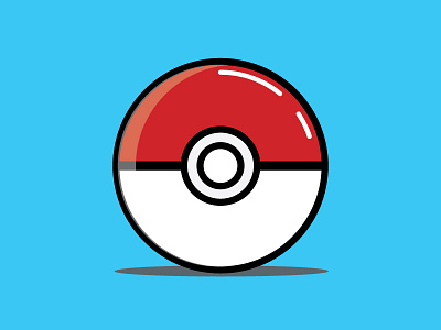 Pokeball cartoon design icon pokemon vector