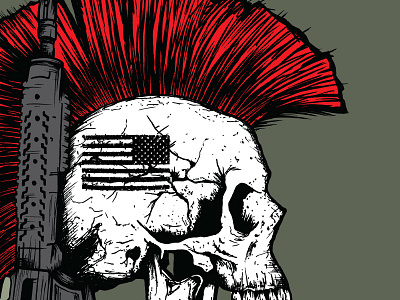 Self Owned america crossfit illustration skull tattoo