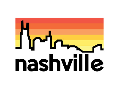 Nashville Skyline building city icon landscape music nashville thicklines type vector