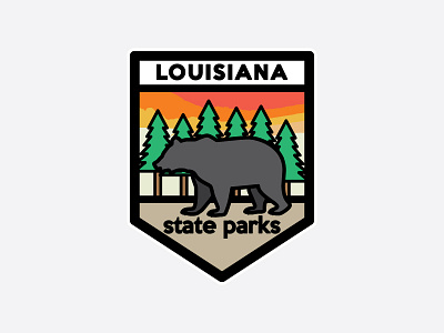 Louisiana Patch apparel bear color design icon illustration logo patch retro south texture vintage