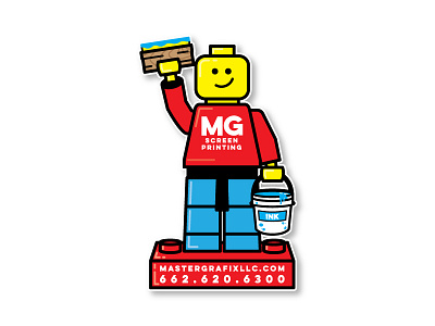 Lego Man decal illustration ink lego screenprinting sticker vector