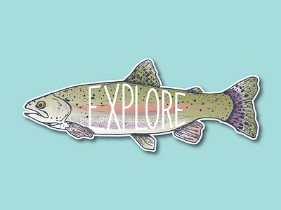 Explore decal fish illustration outdoors patch trout vector