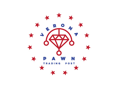 Verona Trading Post Logo diamonds icon logo mark pawnshop simple stars vector