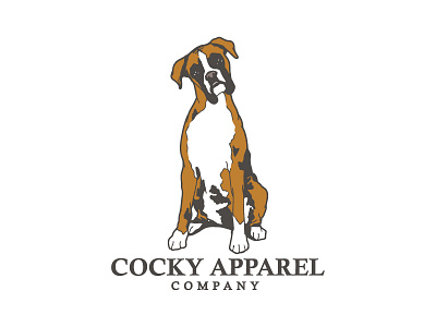 Cocky Apparel Co apparel boxer dog icon logo