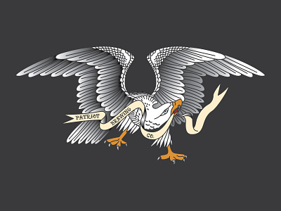 Patriot Brewing Co eagle flash illustration logo tattoo vector