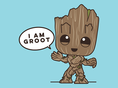 I Am Groot cartoon decal galaxy groot illustration vector